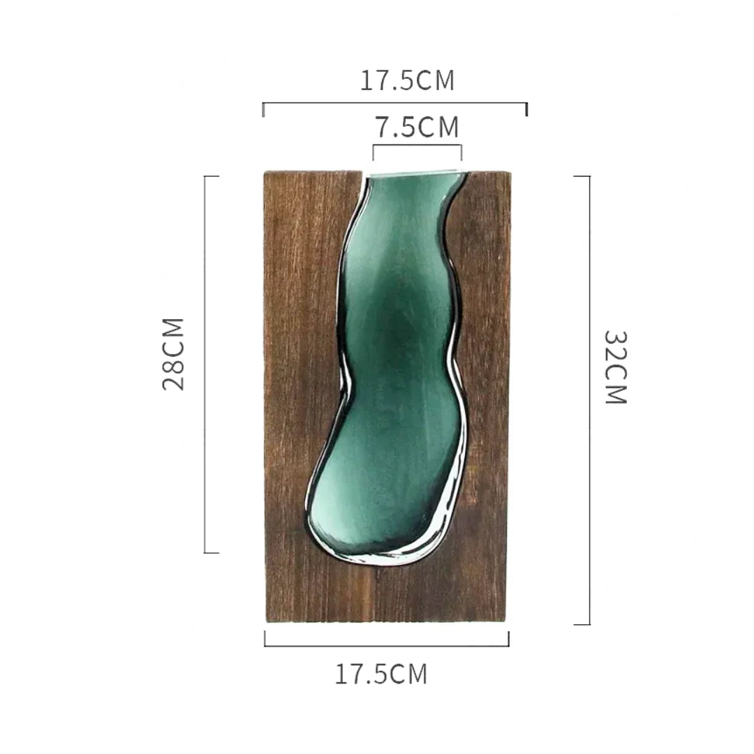 Glass Vase Handcrafted Live Edge Wood Rim