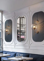 Glass Wall Lamp Cylinder Or Ball Gold Or Chrome