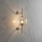 Glass Wall Lamp Cylinder Or Ball Gold Or Chrome
