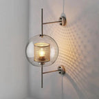 Glass Wall Lamp Cylinder Or Ball Gold Or Chrome