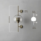 Glass Wall Lamp Cylinder Or Ball Gold Or Chrome