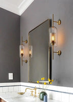 Glass Wall Lamp Cylinder Or Ball Gold Or Chrome