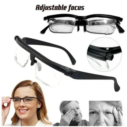 Glasses Adjustable Focus Rotating Dial Lightweight No Prescription
