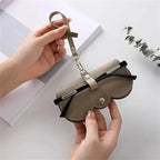 Glasses Case Slim PU Leather Drawstring Closure