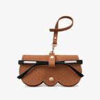 Glasses Case Slim PU Leather Drawstring Closure