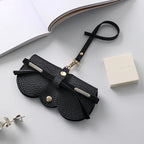 Glasses Case Synthetic Leather Snap Closure Soft Lining