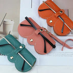 Glasses Case Synthetic Leather Snap Closure Soft Lining