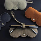 Glasses Case Synthetic Leather Snap Closure Soft Lining
