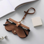 Glasses Case Synthetic Leather Snap Closure Soft Lining