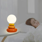 Glazed Ceramic Opal Glass Table Lamp (USB-Powered)
