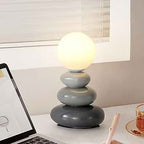 Glazed Ceramic Opal Glass Table Lamp (USB-Powered)