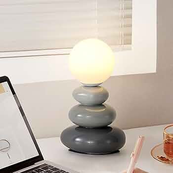 Glazed Ceramic Opal Glass Table Lamp (USB-Powered)