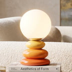 Glazed Ceramic Opal Glass Table Lamp (USB-Powered)