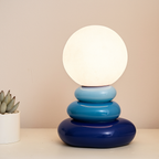 Glazed Ceramic Opal Glass Table Lamp (USB-Powered)