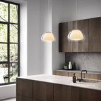 Globe Pendant Lamp Hand-Blown Glass Adjustable Cable