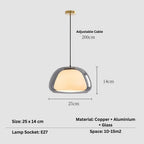 Globe Pendant Lamp Hand-Blown Glass Adjustable Cable