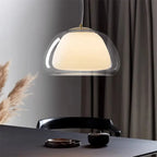 Globe Pendant Lamp Hand-Blown Glass Adjustable Cable