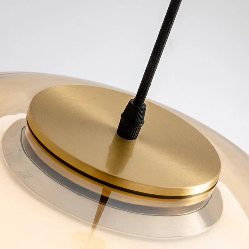 Globe Pendant Lamp Hand-Blown Glass Adjustable Cable