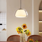 Globe Pendant Lamp Hand-Blown Glass Adjustable Cable