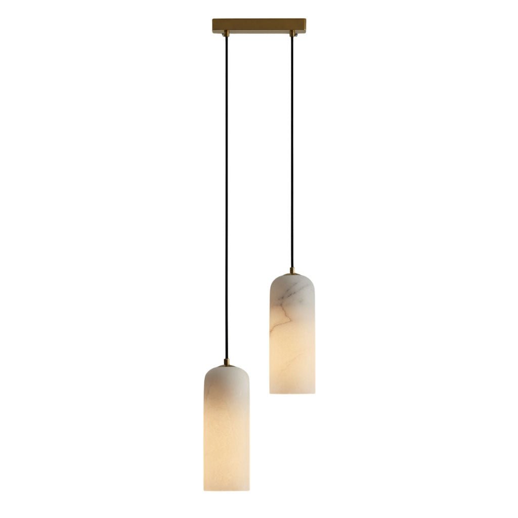 Globe Pendant Light Natural Alabaster Shade Brass Finish