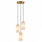 Globe Pendant Light Natural Alabaster Shade Brass Finish