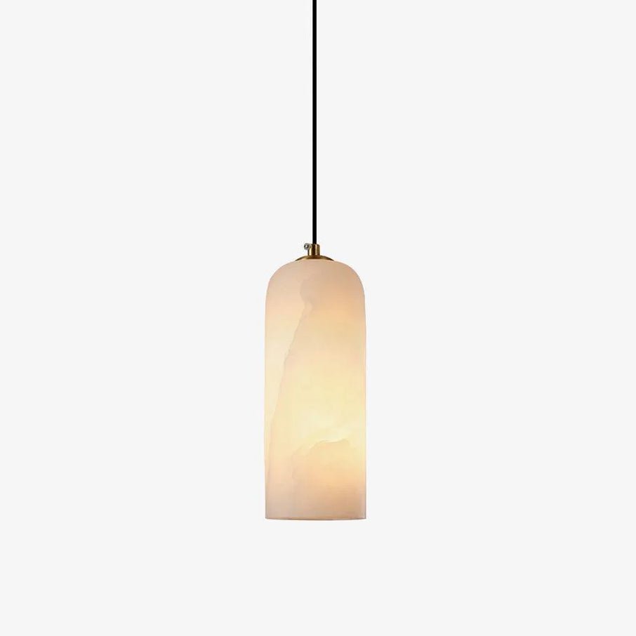 Globe Pendant Light Natural Alabaster Shade Brass Finish
