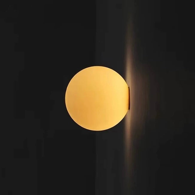 Globe Wall Sconce Integrated LED Frosted Glass