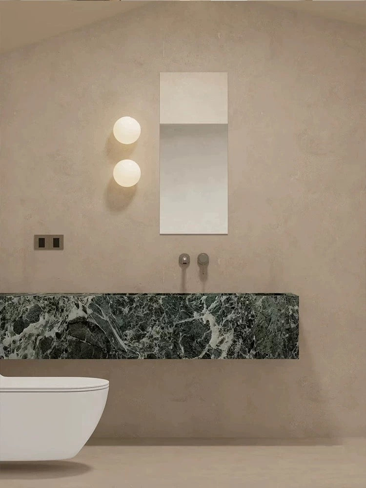 Globe Wall Sconce Integrated LED Frosted Glass