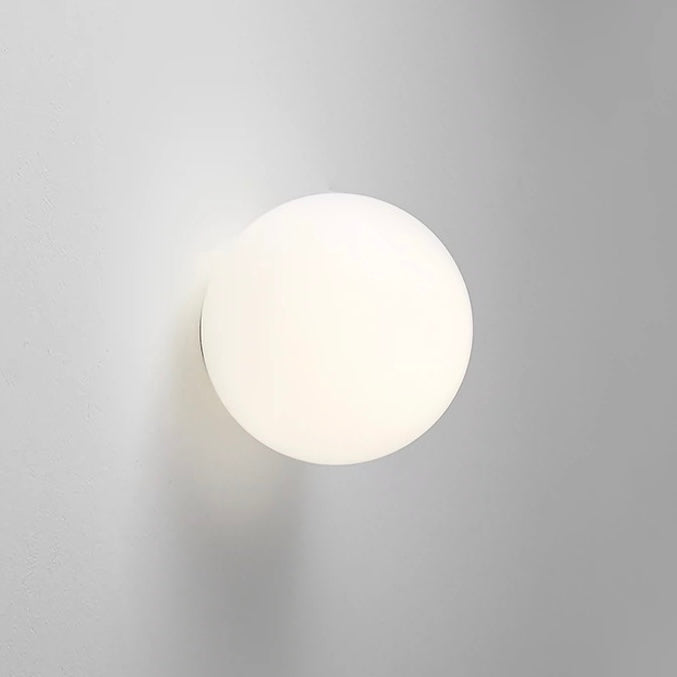Globe Wall Sconce Integrated LED Frosted Glass