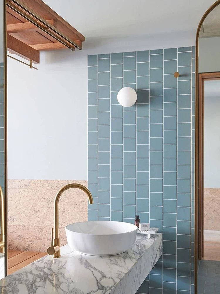 Globe Wall Sconce Integrated LED Frosted Glass