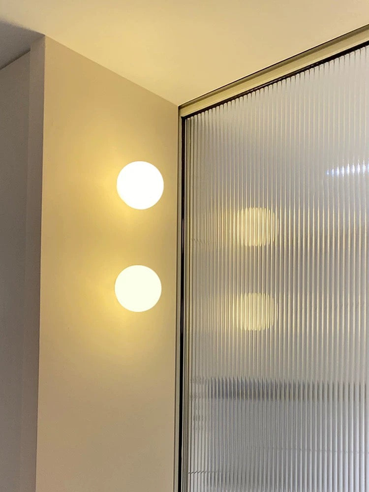 Globe Wall Sconce Integrated LED Frosted Glass
