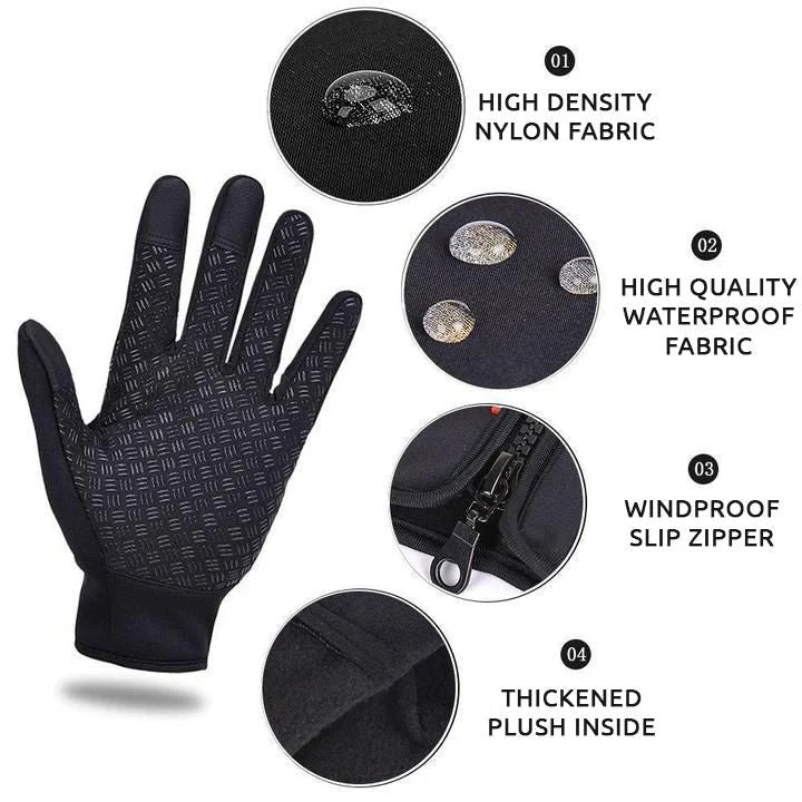 Gloves Fleece-Lined Touchscreen-Compatible Nonslip Grip