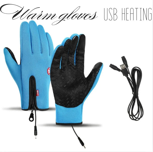 Gloves USB Heated Adjustable Waterproof & Windproof Touchscreen