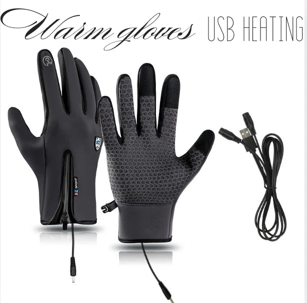 Gloves USB Heated Adjustable Waterproof & Windproof Touchscreen