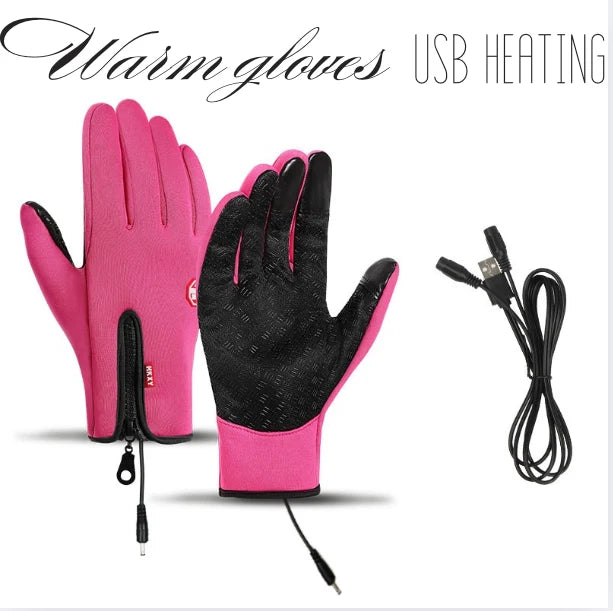 Gloves USB Heated Adjustable Waterproof & Windproof Touchscreen