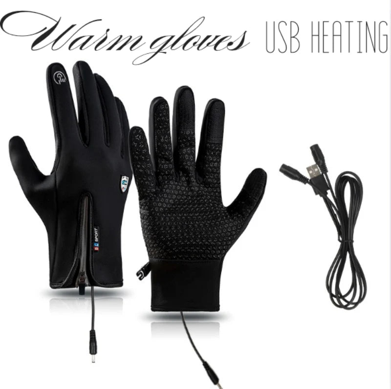 Gloves USB Heated Adjustable Waterproof & Windproof Touchscreen