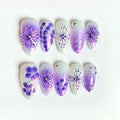 Glue-On Nail Set Intricate Floral Design Reusable