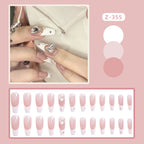 Glue-On Nail Set Rhinestone Long-Lasting Comfortable Fit
