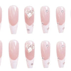 Glue-On Nail Set Rhinestone Long-Lasting Comfortable Fit