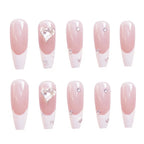 Glue-On Nail Set Rhinestone Long-Lasting Comfortable Fit