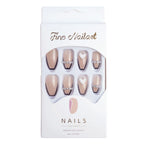 Glue-On Nails Silver Heart Embellished Easy Application