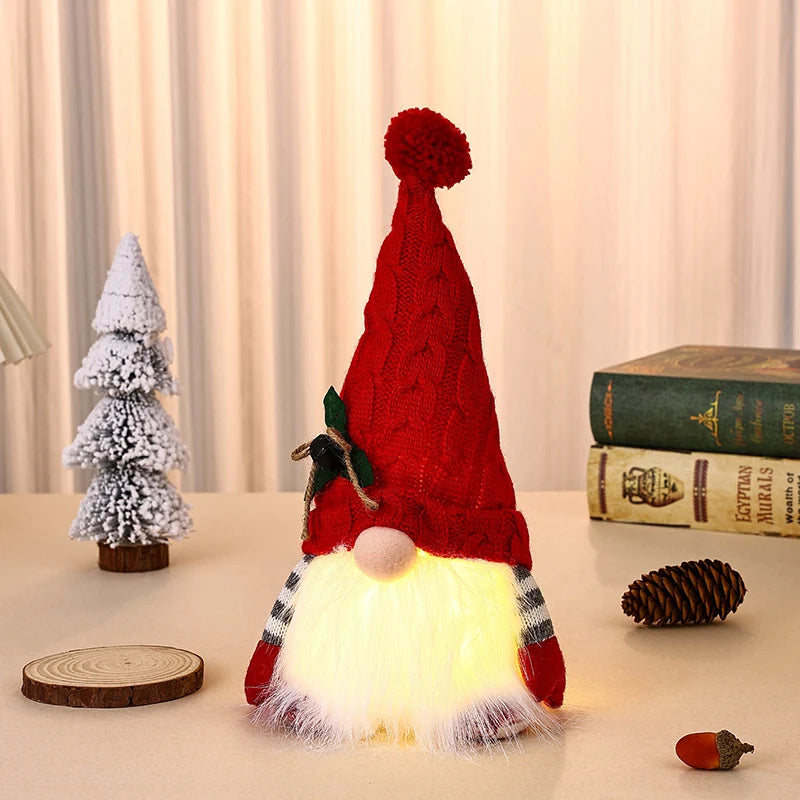 Gnome Lamp Knitted Hat Plug-In Warm White LED
