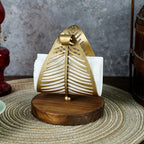 Gold-Finish Iron Leaf Tissue Holder