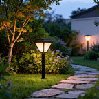 Gold-Rubbed Copper Solar Path Light (Integrated LED)