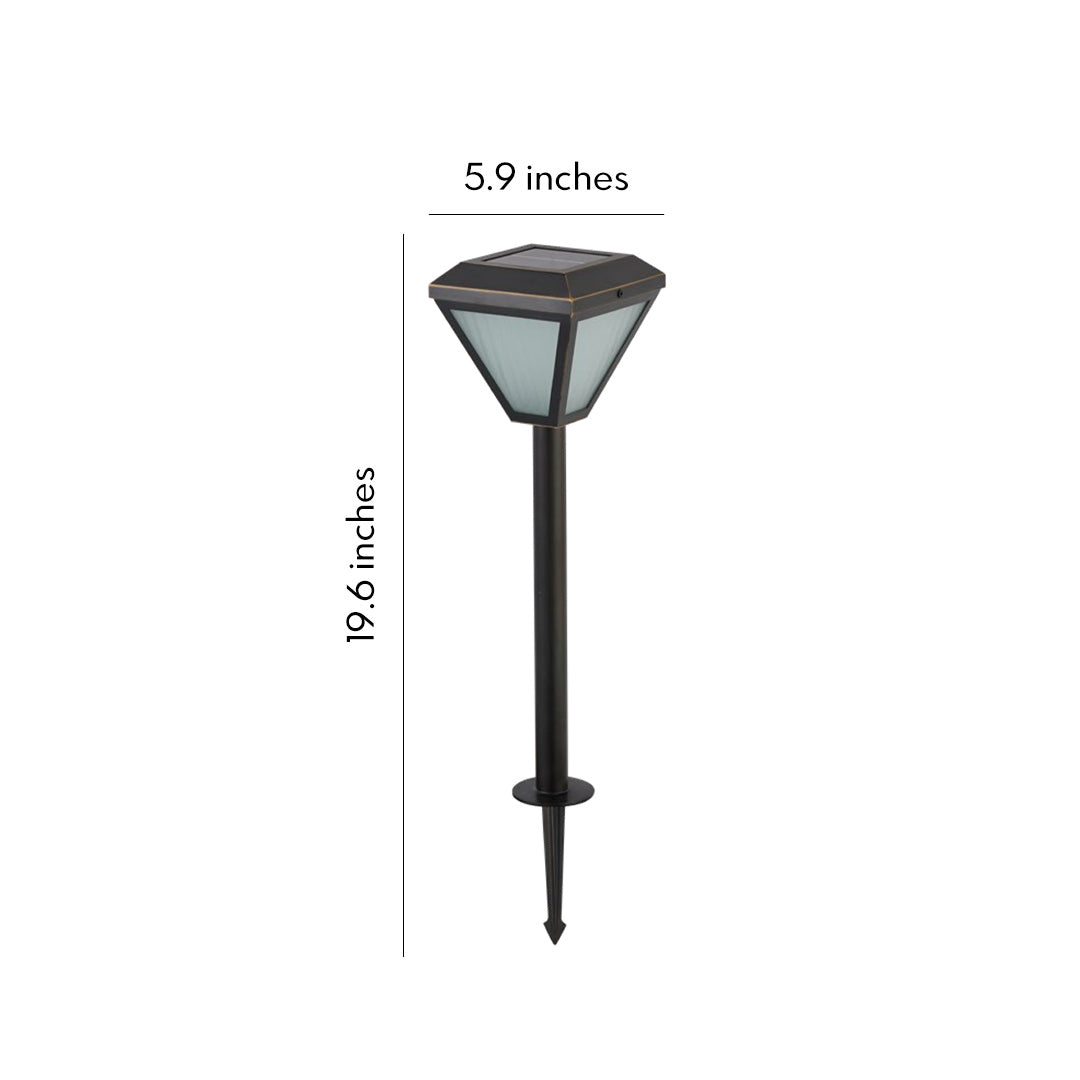 Gold-Rubbed Copper Solar Path Light (Integrated LED)