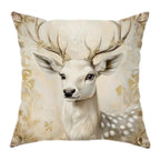Golden Velvet Festive Print Cushion Cover (18 x 18 in)