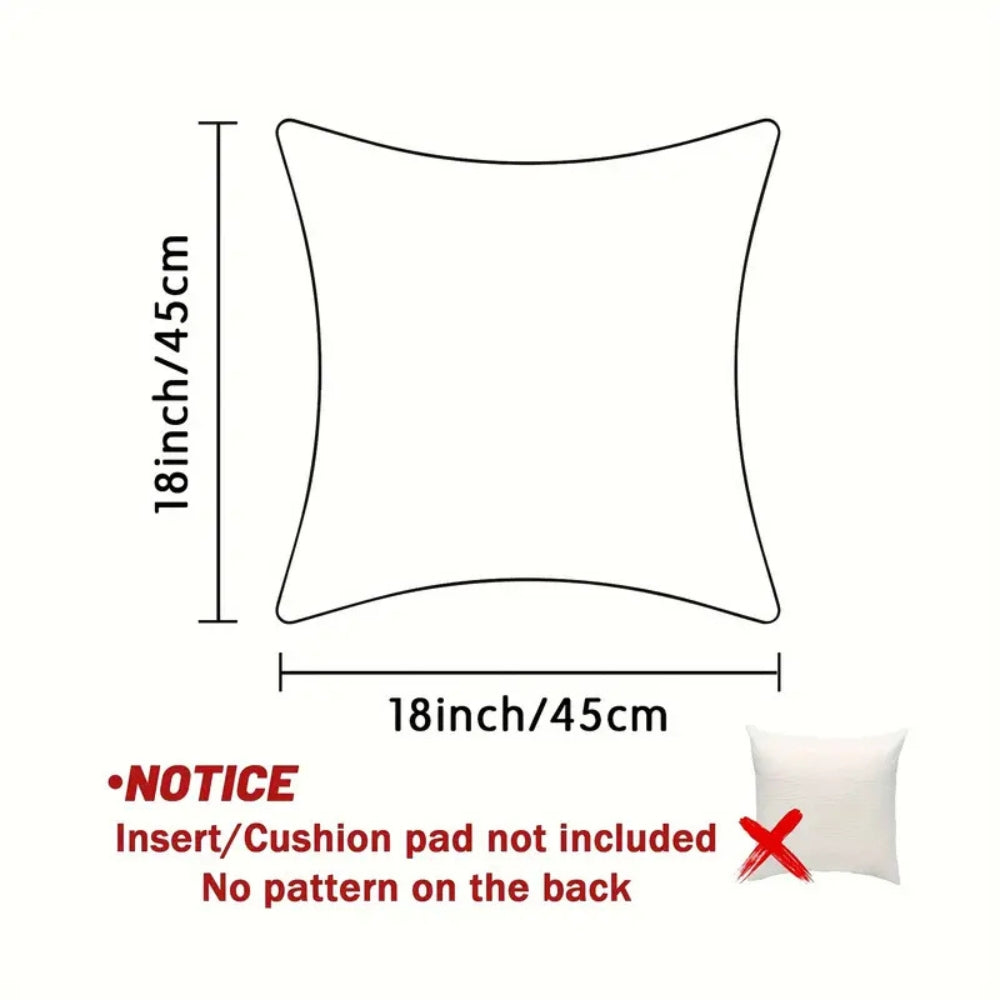Golden Velvet Festive Print Cushion Cover (18 x 18 in)