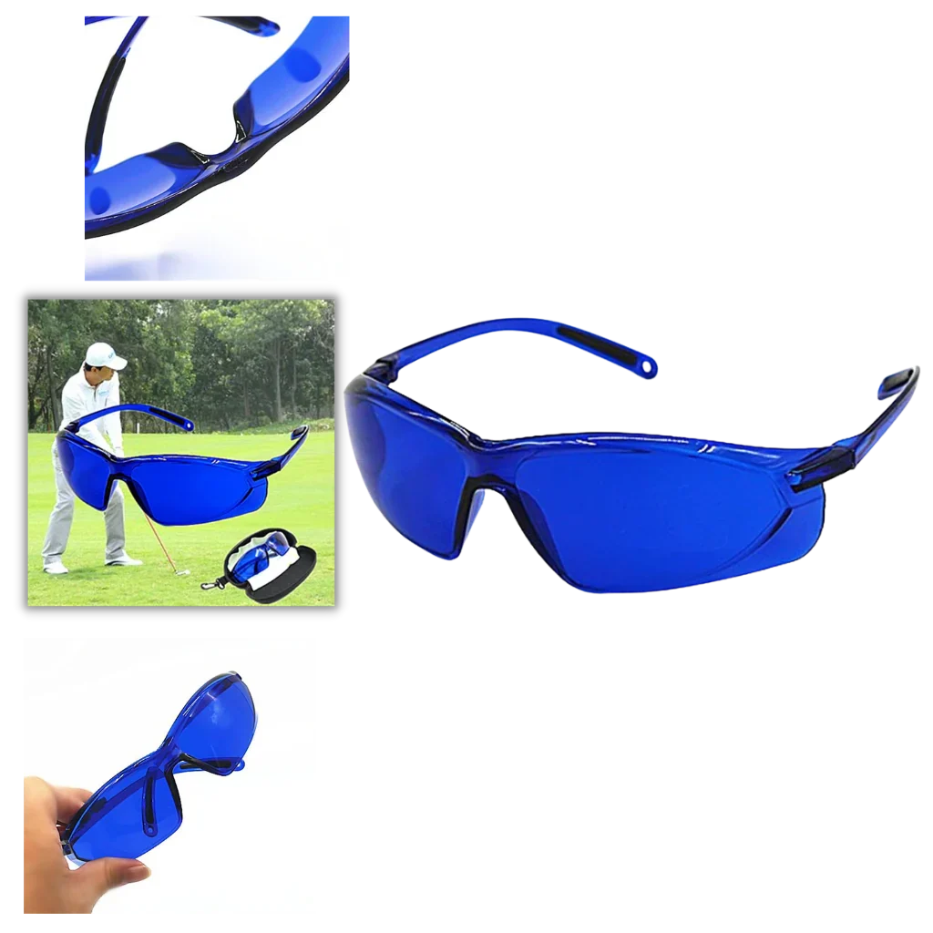 Golf Ball-Finding Glasses Blue Contrast Lenses Polycarbonate Frame
