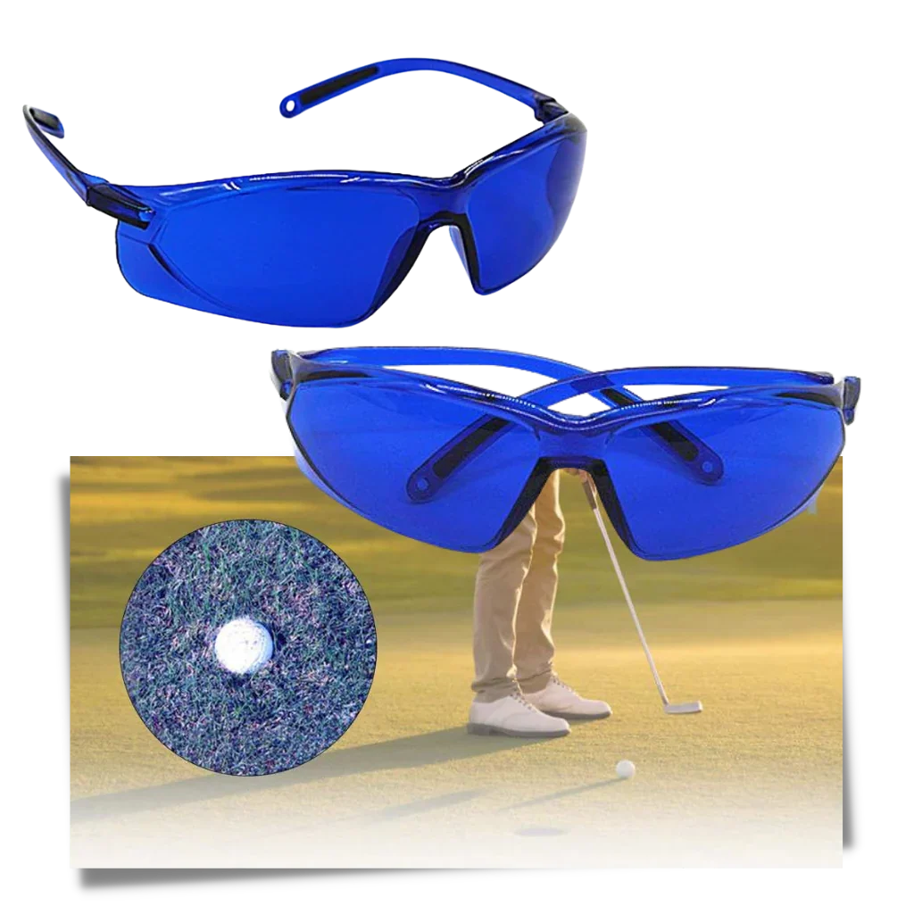 Golf Ball-Finding Glasses Blue Contrast Lenses Polycarbonate Frame