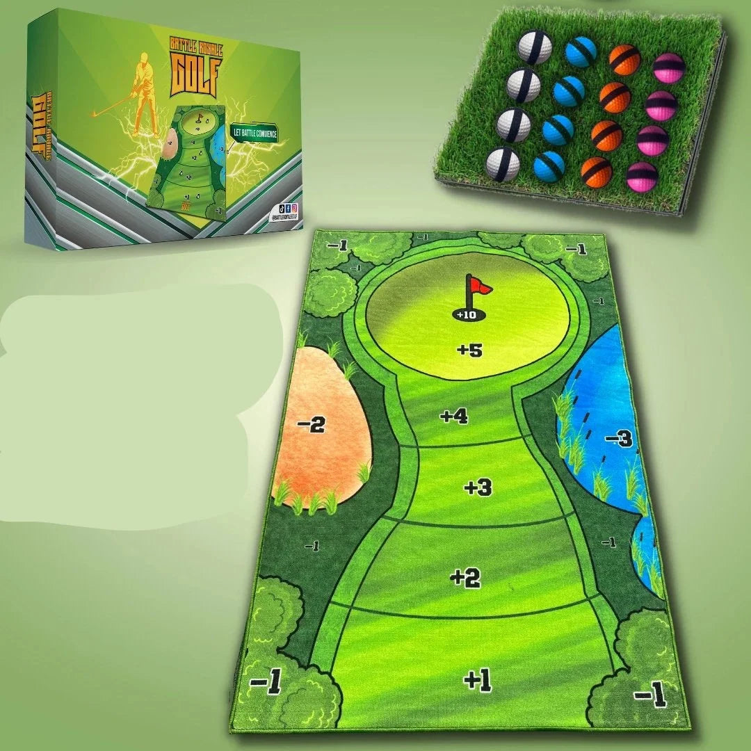 Golf Chipping Mat Portable Foldable 16 Sticky Balls